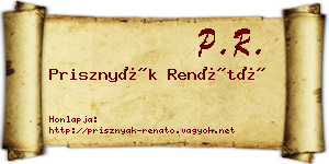 Prisznyák Renátó névjegykártya