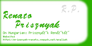 renato prisznyak business card